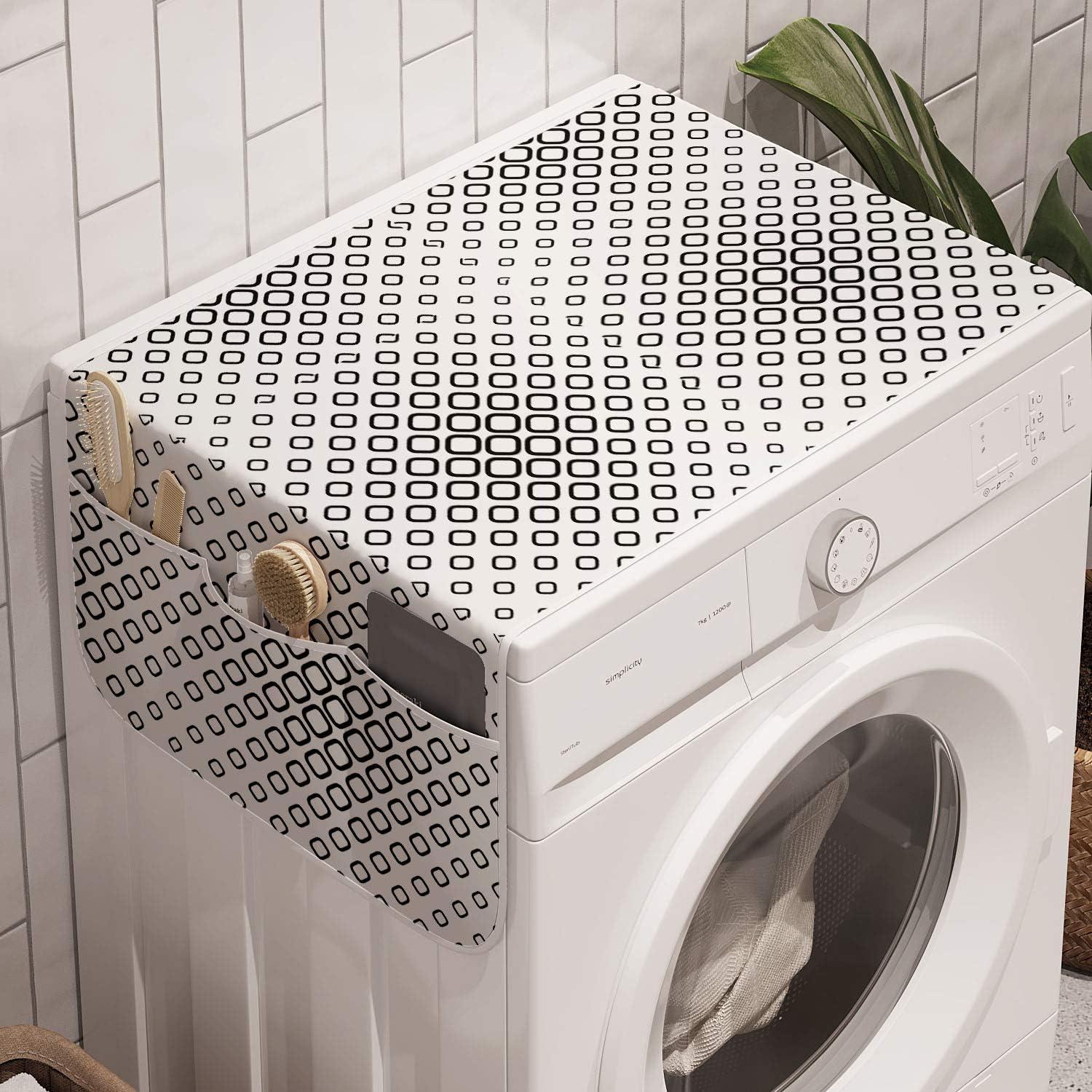imageAmbesonne Roses Microwave Oven Cover Romantic Valentines Day Pattern with Realistic Flowers Image Water Resistant Organizer with Pockets for Kitchen 36 x 12 Vermilion WhiteBlackWhite