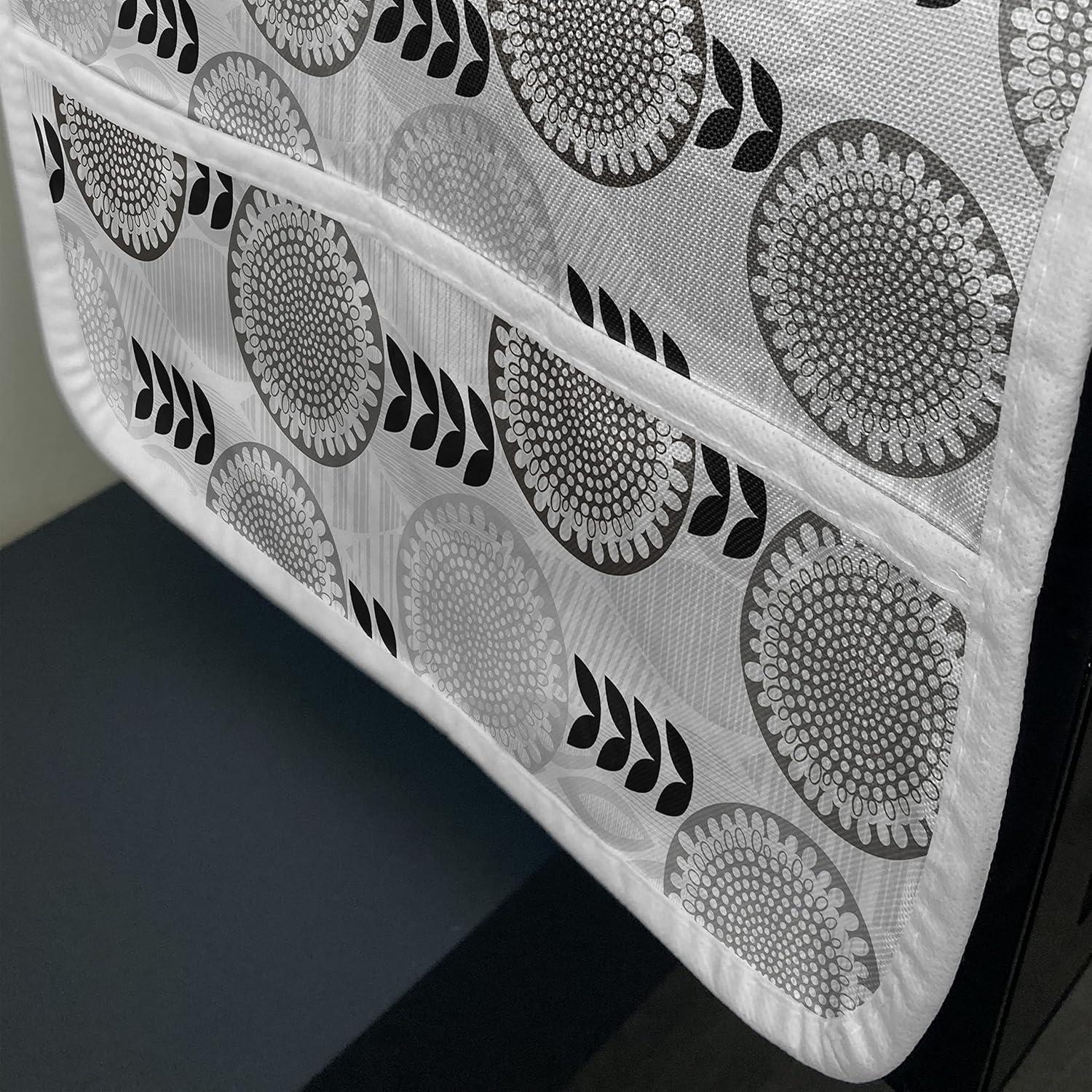 imageAmbesonne Roses Microwave Oven Cover Romantic Valentines Day Pattern with Realistic Flowers Image Water Resistant Organizer with Pockets for Kitchen 36 x 12 Vermilion WhitePale Grey White