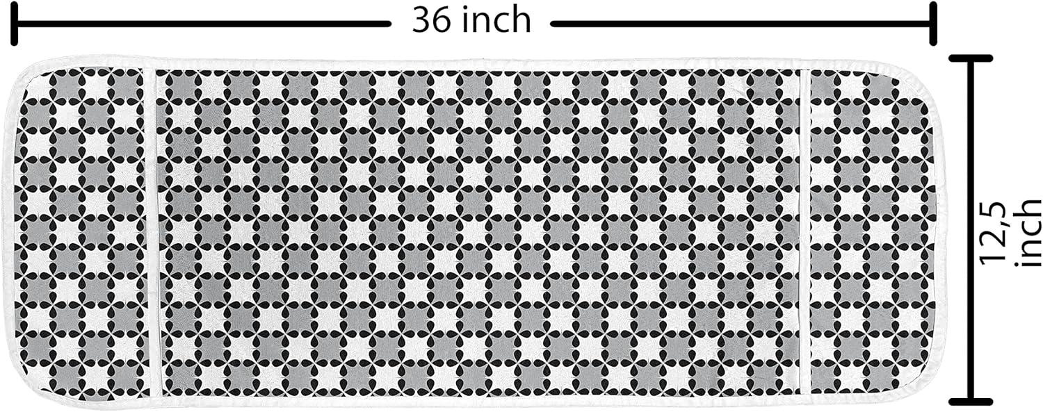 imageAmbesonne Roses Microwave Oven Cover Romantic Valentines Day Pattern with Realistic Flowers Image Water Resistant Organizer with Pockets for Kitchen 36 x 12 Vermilion WhiteBlack Grey White