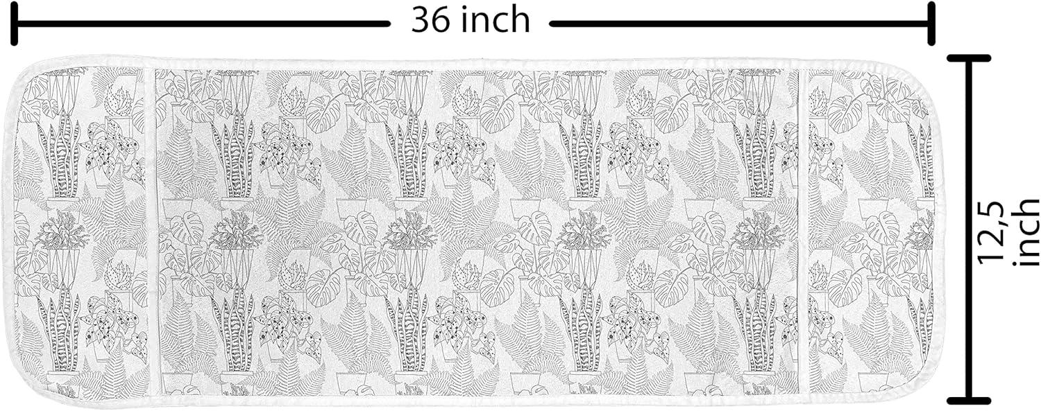 imageAmbesonne Roses Microwave Oven Cover Romantic Valentines Day Pattern with Realistic Flowers Image Water Resistant Organizer with Pockets for Kitchen 36 x 12 Vermilion WhiteDark Grey White