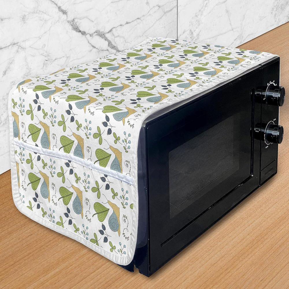 imageAmbesonne Roses Microwave Oven Cover Romantic Valentines Day Pattern with Realistic Flowers Image Water Resistant Organizer with Pockets for Kitchen 36 x 12 Vermilion WhiteWhite Multicolor