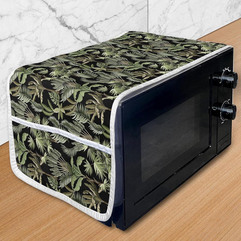 imageAmbesonne Roses Microwave Oven Cover Romantic Valentines Day Pattern with Realistic Flowers Image Water Resistant Organizer with Pockets for Kitchen 36 x 12 Vermilion WhiteCharcoal Grey Multicolor