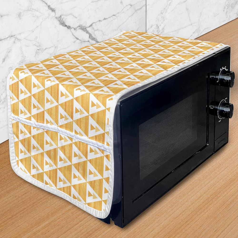 imageAmbesonne Roses Microwave Oven Cover Romantic Valentines Day Pattern with Realistic Flowers Image Water Resistant Organizer with Pockets for Kitchen 36 x 12 Vermilion WhiteOrange White