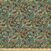 Ambesonne Cartoon Fabric by The Yard, Carousel Horses Playthings Merry Go Round Joyful Circus Amusement Park, Microfiber Fabric for Arts and Crafts Textiles & Decor, 1 Yard, Pale Blue Indigo Pink(Grey Black)