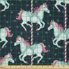 Ambesonne Cartoon Fabric by The Yard, Carousel Horses Playthings Merry Go Round Joyful Circus Amusement Park, Microfiber Fabric for Arts and Crafts Textiles & Decor, 1 Yard, Pale Blue Indigo Pink(Pale Blue Indigo Pink)