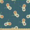 Ambesonne Cartoon Fabric by The Yard, Carousel Horses Playthings Merry Go Round Joyful Circus Amusement Park, Microfiber Fabric for Arts and Crafts Textiles & Decor, 1 Yard, Pale Blue Indigo Pink(Petrol Blue)