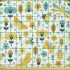 Ambesonne Cartoon Fabric by The Yard, Carousel Horses Playthings Merry Go Round Joyful Circus Amusement Park, Microfiber Fabric for Arts and Crafts Textiles & Decor, 1 Yard, Pale Blue Indigo Pink(Mustard Teal)