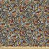 Ambesonne Cartoon Fabric by The Yard, Carousel Horses Playthings Merry Go Round Joyful Circus Amusement Park, Microfiber Fabric for Arts and Crafts Textiles & Decor, 1 Yard, Pale Blue Indigo Pink(Grey Black)
