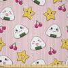Ambesonne Cartoon Fabric by The Yard, Carousel Horses Playthings Merry Go Round Joyful Circus Amusement Park, Microfiber Fabric for Arts and Crafts Textiles & Decor, 1 Yard, Pale Blue Indigo Pink(Pink)