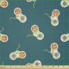 Ambesonne Cartoon Fabric by The Yard, Carousel Horses Playthings Merry Go Round Joyful Circus Amusement Park, Microfiber Fabric for Arts and Crafts Textiles & Decor, 1 Yard, Pale Blue Indigo Pink(Petrol Blue)