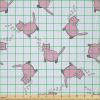 Ambesonne Cartoon Fabric by The Yard, Carousel Horses Playthings Merry Go Round Joyful Circus Amusement Park, Microfiber Fabric for Arts and Crafts Textiles & Decor, 1 Yard, Pale Blue Indigo Pink(Pale Grey Pink)
