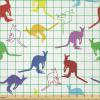 Ambesonne Cartoon Fabric by The Yard, Carousel Horses Playthings Merry Go Round Joyful Circus Amusement Park, Microfiber Fabric for Arts and Crafts Textiles & Decor, 1 Yard, Pale Blue Indigo Pink(Multicolor)