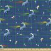 Ambesonne Cartoon Fabric by The Yard, Carousel Horses Playthings Merry Go Round Joyful Circus Amusement Park, Microfiber Fabric for Arts and Crafts Textiles & Decor, 1 Yard, Pale Blue Indigo Pink(Night Dark Blue)