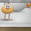 Ambesonne Easter Place Mats Set of 4, Happy Chicks Emerging Out of a Cracked Egg Funny Cartoon Style Animals, Washable Fabric Placemats for Dining Table, Standard Size, Orange Yellow