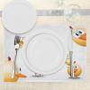 Ambesonne Easter Place Mats Set of 4, Happy Chicks Emerging Out of a Cracked Egg Funny Cartoon Style Animals, Washable Fabric Placemats for Dining Table, Standard Size, Orange Yellow