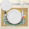 Ambesonne Korea Place Mats Set of 4, Traditional South Korean Motifs Inside a Khimchi Hot Pot Tourist Attractions Cartoon, Washable Fabric Placemats for Dining Table, Standard Size, Beige Green