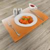 Ambesonne Ombre Place Mats Set of 4, Sunset Summer Inspired Orange Colored Modern Abstract Design Work of Art Print, Washable Fabric Placemats for Dining Room Kitchen Table Decor, Orange White