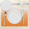Ambesonne Ombre Place Mats Set of 4, Sunset Summer Inspired Orange Colored Modern Abstract Design Work of Art Print, Washable Fabric Placemats for Dining Room Kitchen Table Decor, Orange White