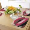 Ambesonne Retro Place Mats Set of 4, Lips Woman Mouth Red Lipstick on Posing Charming Gestures Artprint, Washable Fabric Placemats for Dining Table, Standard Size, Coral Tan