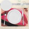 Ambesonne Retro Place Mats Set of 4, Lips Woman Mouth Red Lipstick on Posing Charming Gestures Artprint, Washable Fabric Placemats for Dining Table, Standard Size, Coral Tan