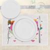 Ambesonne Valentines Day Place Mats Set of 4, Happy Valentine Day Words Love Romance Theme Abstract Image with Heart, Washable Fabric Placemats for Dining Room Kitchen Table Decor, Multicolor