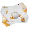 Ambesonne Easter Place Mats Set of 4, Happy Chicks Emerging Out of a Cracked Egg Funny Cartoon Style Animals, Washable Fabric Placemats for Dining Table, Standard Size, Orange Yellow