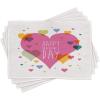 Ambesonne Valentines Day Place Mats Set of 4, Happy Valentine Day Words Love Romance Theme Abstract Image with Heart, Washable Fabric Placemats for Dining Room Kitchen Table Decor, Multicolor