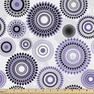 Ambesonne Cartoon Fabric by The Yard, Carousel Horses Playthings Merry Go Round Joyful Circus Amusement Park, Microfiber Fabric for Arts and Crafts Textiles & Decor, 1 Yard, Pale Blue Indigo Pink(Violet Black)