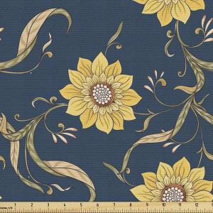 Ambesonne Cartoon Fabric by The Yard, Carousel Horses Playthings Merry Go Round Joyful Circus Amusement Park, Microfiber Fabric for Arts and Crafts Textiles & Decor, 1 Yard, Pale Blue Indigo Pink(Sky Pale Blue)
