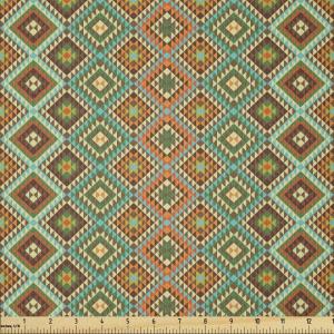 Ambesonne Cartoon Fabric by The Yard, Carousel Horses Playthings Merry Go Round Joyful Circus Amusement Park, Microfiber Fabric for Arts and Crafts Textiles & Decor, 1 Yard, Pale Blue Indigo Pink(Teal Orange)