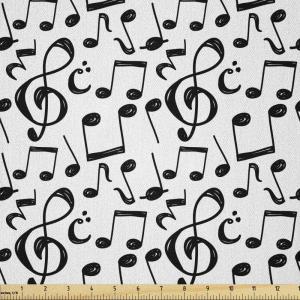 Ambesonne Cartoon Fabric by The Yard, Carousel Horses Playthings Merry Go Round Joyful Circus Amusement Park, Microfiber Fabric for Arts and Crafts Textiles & Decor, 1 Yard, Pale Blue Indigo Pink(White Black)