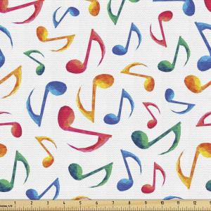 Ambesonne Cartoon Fabric by The Yard, Carousel Horses Playthings Merry Go Round Joyful Circus Amusement Park, Microfiber Fabric for Arts and Crafts Textiles & Decor, 1 Yard, Pale Blue Indigo Pink(Green Blue)