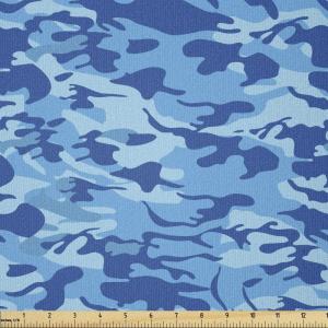 Ambesonne Cartoon Fabric by The Yard, Carousel Horses Playthings Merry Go Round Joyful Circus Amusement Park, Microfiber Fabric for Arts and Crafts Textiles & Decor, 1 Yard, Pale Blue Indigo Pink(Pale Blue Navy Blue)