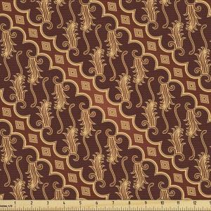 Ambesonne Cartoon Fabric by The Yard, Carousel Horses Playthings Merry Go Round Joyful Circus Amusement Park, Microfiber Fabric for Arts and Crafts Textiles & Decor, 1 Yard, Pale Blue Indigo Pink(Caramel Apricot)