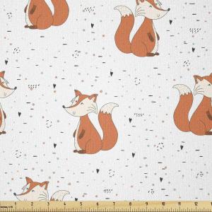 Ambesonne Cartoon Fabric by The Yard, Carousel Horses Playthings Merry Go Round Joyful Circus Amusement Park, Microfiber Fabric for Arts and Crafts Textiles & Decor, 1 Yard, Pale Blue Indigo Pink(Orange Seafoam Black)