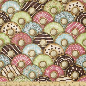 Ambesonne Cartoon Fabric by The Yard, Carousel Horses Playthings Merry Go Round Joyful Circus Amusement Park, Microfiber Fabric for Arts and Crafts Textiles & Decor, 1 Yard, Pale Blue Indigo Pink(Green Pink)