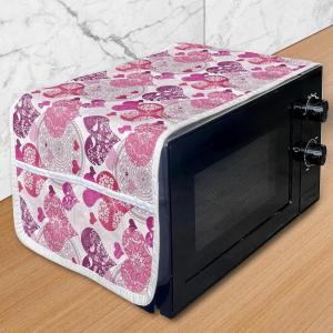 Ambesonne Hearts Microwave Oven Cover, Valentines Day Inspired Ornamental Love Pattern in Pink Tones, Water Resistant Organizer with Pockets for Kitchen, 36″ x 12″, Hot Pink Purple Pink(Hot Pink Purple Pink)