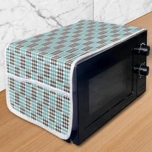 Ambesonne Hearts Microwave Oven Cover, Valentines Day Inspired Ornamental Love Pattern in Pink Tones, Water Resistant Organizer with Pockets for Kitchen, 36″ x 12″, Hot Pink Purple Pink(Dark Brown Seafoam White)