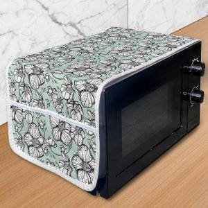 Ambesonne Hearts Microwave Oven Cover, Valentines Day Inspired Ornamental Love Pattern in Pink Tones, Water Resistant Organizer with Pockets for Kitchen, 36″ x 12″, Hot Pink Purple Pink(Mint Green Navy Blue)