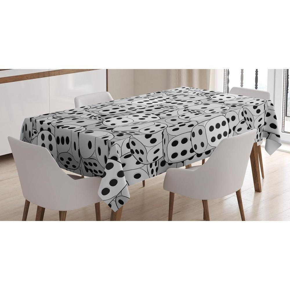 imageAmbesonne Circus Tablecloth Sketchy Circles in Vintage Style Bear Rigdding on a Bicycle Strongman Print Dining Room Kitchen Rectangular Table Cover 60 X 84 Orange AmberGrey Black