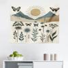 Ambesonne Nature Tapestry King Size, Tree Cave Surrounded with Moss Woodland Green Fantasy Secret World Cartoon, Wall Hanging Bedspread Bed Cover Wall Decor, 104″ X 88″, Fern Green Chocolate(Dark Mustard Slate Blue)