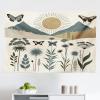 Ambesonne Nature Tapestry King Size, Tree Cave Surrounded with Moss Woodland Green Fantasy Secret World Cartoon, Wall Hanging Bedspread Bed Cover Wall Decor, 104″ X 88″, Fern Green Chocolate(Dark Mustard Slate Blue)