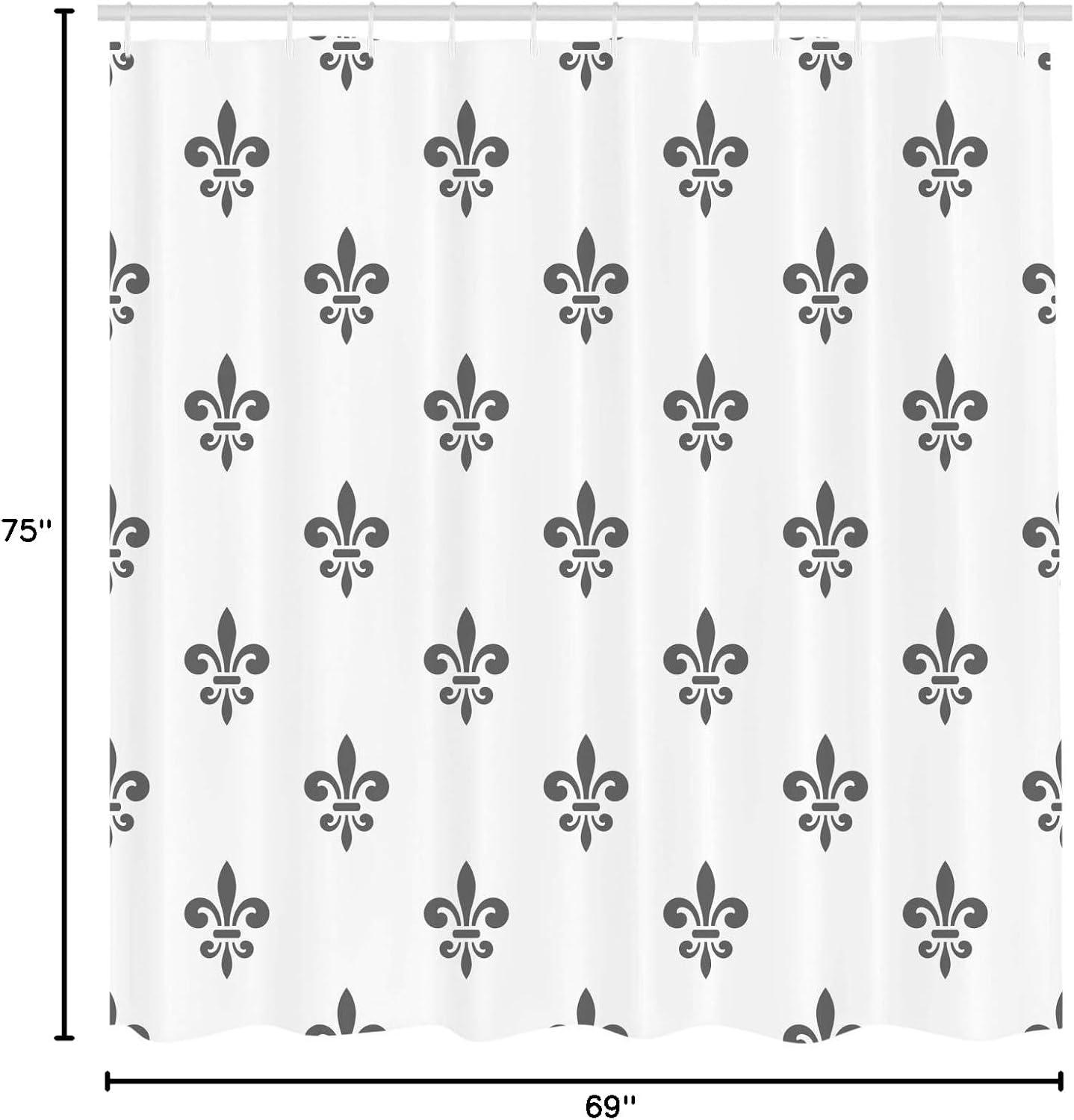 imageAmbesonne Alice in Wonderland Shower Curtain White Rabbit is Talking Fictional Fantasy and Alice Themed Print Cloth Fabric Bathroom Decor Set with Hooks 69 W x 70 L White Blue BlackGrey White