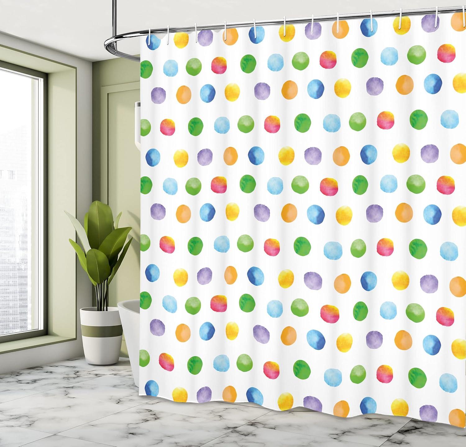 imageAmbesonne Animal Shower Curtain Colorful Design Savannah Themed Cartoon Animals Image Art Forest Woodland Print Cloth Fabric Bathroom Decor Set with Hooks 69 W x 84 L Multicolor Sky BlueMulticolor White