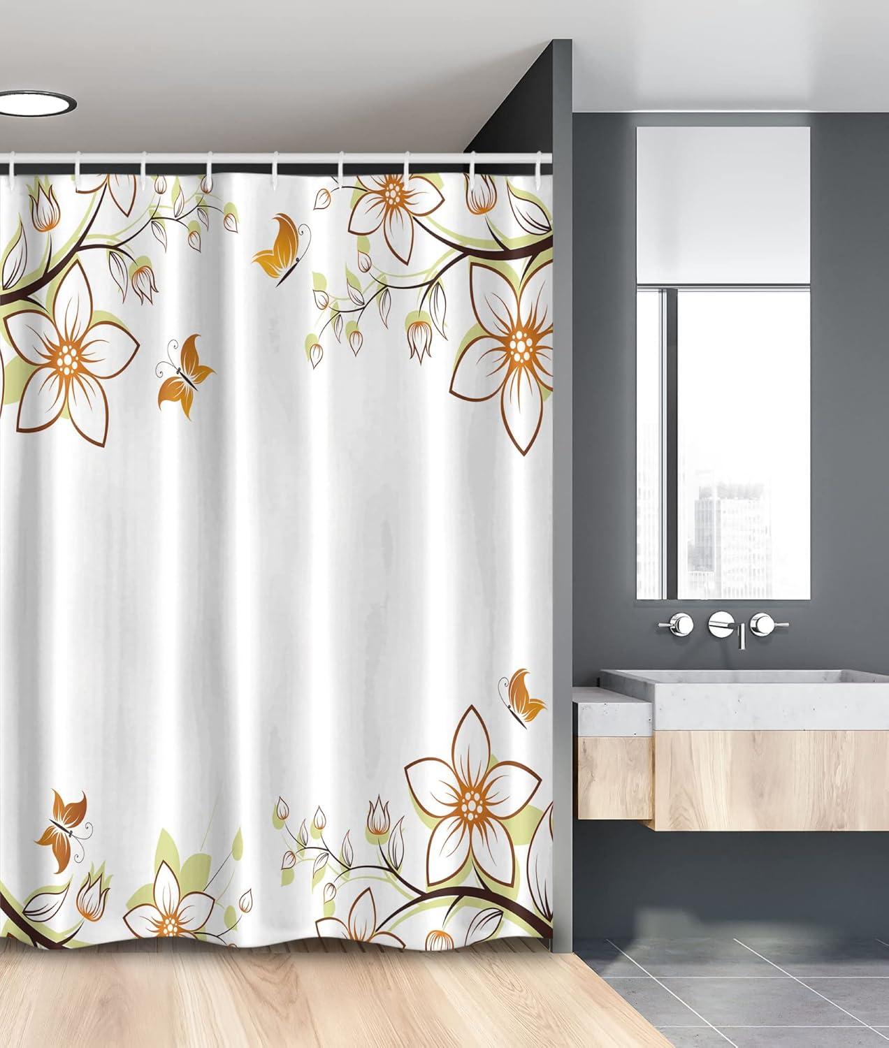 imageAmbesonne Animal Shower Curtain Colorful Design Savannah Themed Cartoon Animals Image Art Forest Woodland Print Cloth Fabric Bathroom Decor Set with Hooks 69 W x 84 L Multicolor Sky BluePale Green Pale Brown