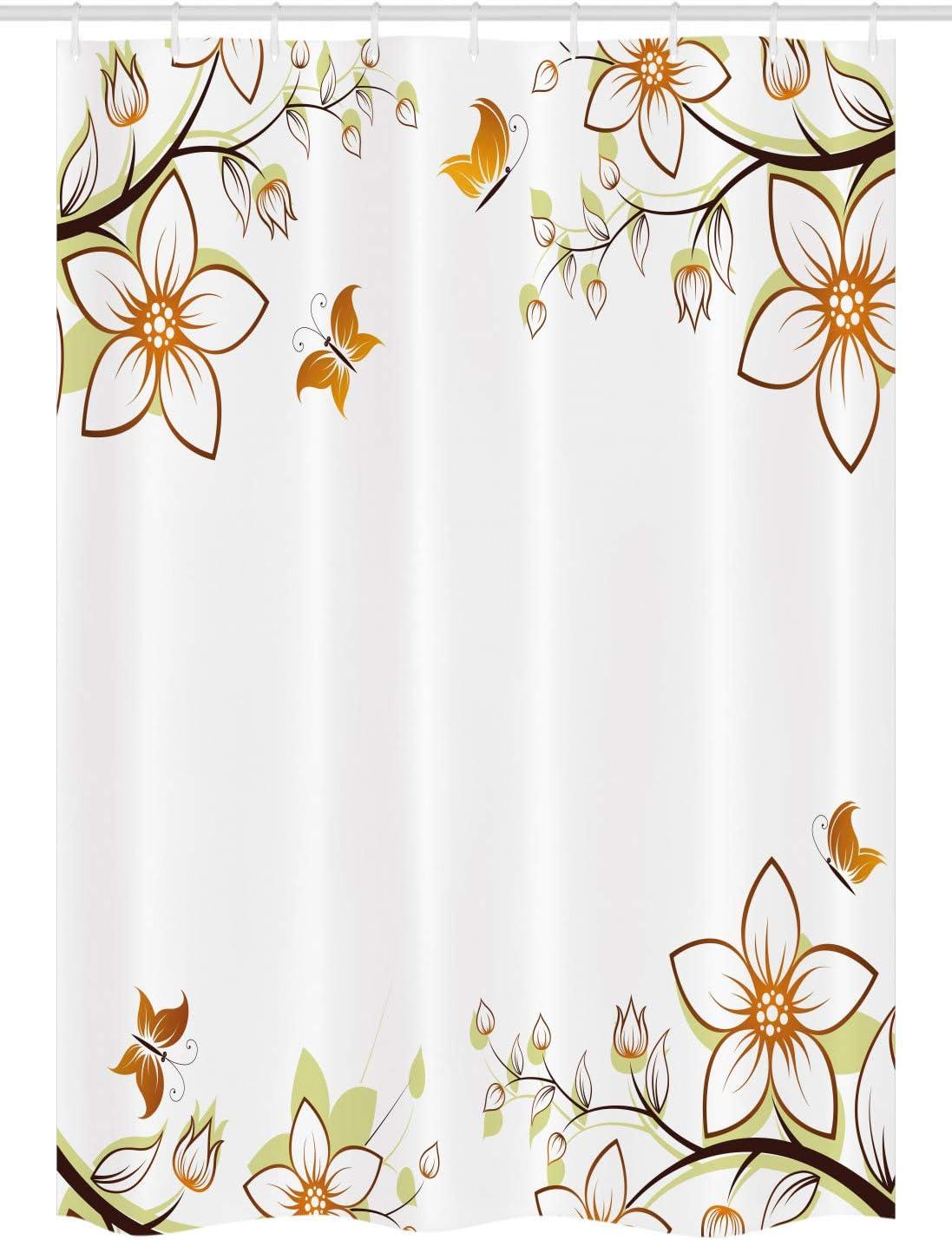 imageAmbesonne Animal Shower Curtain Colorful Design Savannah Themed Cartoon Animals Image Art Forest Woodland Print Cloth Fabric Bathroom Decor Set with Hooks 69 W x 84 L Multicolor Sky BluePale Green Pale Brown