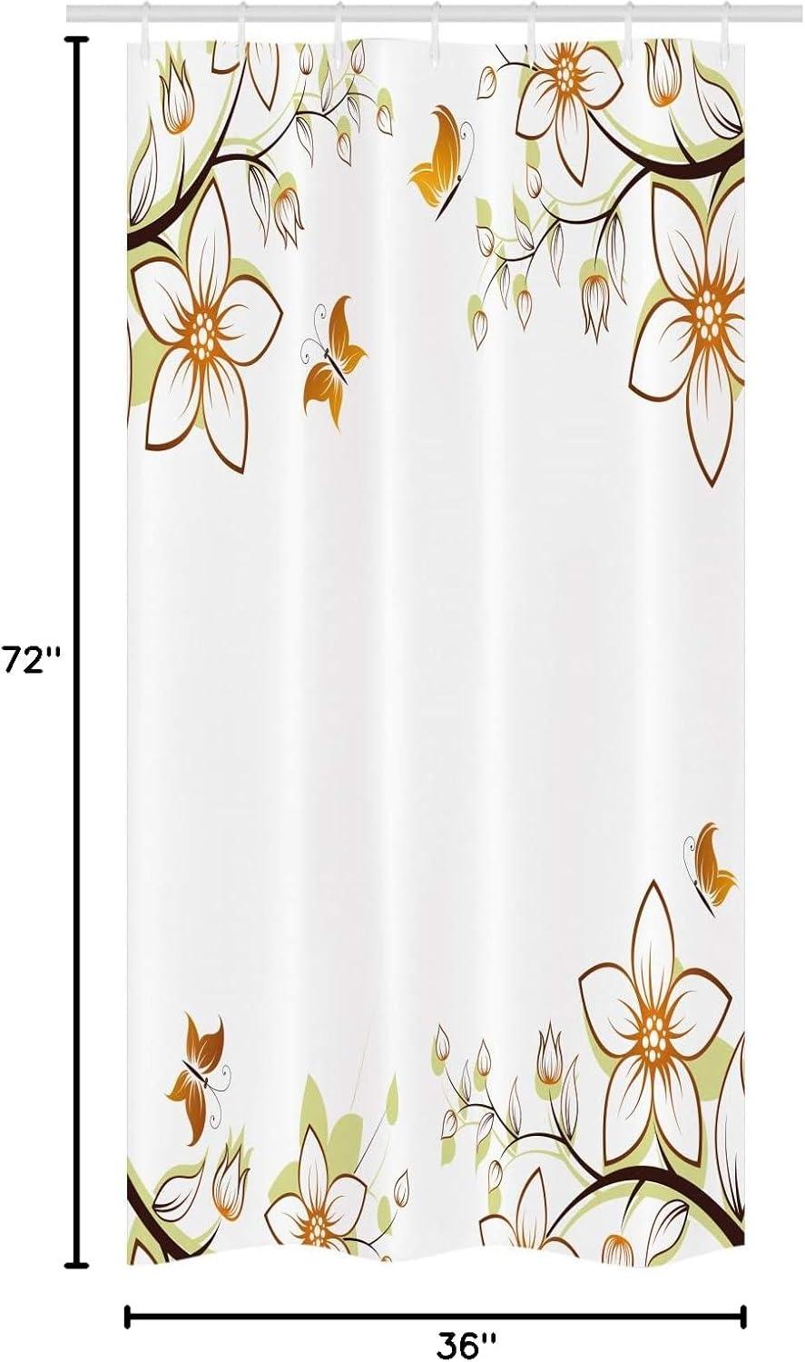 imageAmbesonne Animal Shower Curtain Colorful Design Savannah Themed Cartoon Animals Image Art Forest Woodland Print Cloth Fabric Bathroom Decor Set with Hooks 69 W x 84 L Multicolor Sky BluePale Green Pale Brown