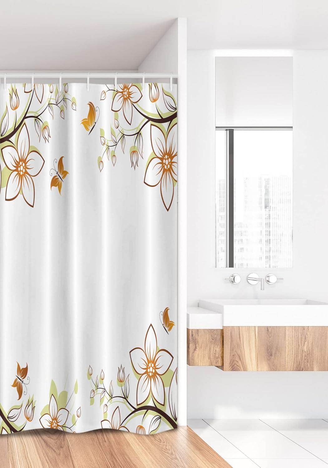imageAmbesonne Animal Shower Curtain Colorful Design Savannah Themed Cartoon Animals Image Art Forest Woodland Print Cloth Fabric Bathroom Decor Set with Hooks 69 W x 84 L Multicolor Sky BluePale Green Pale Brown