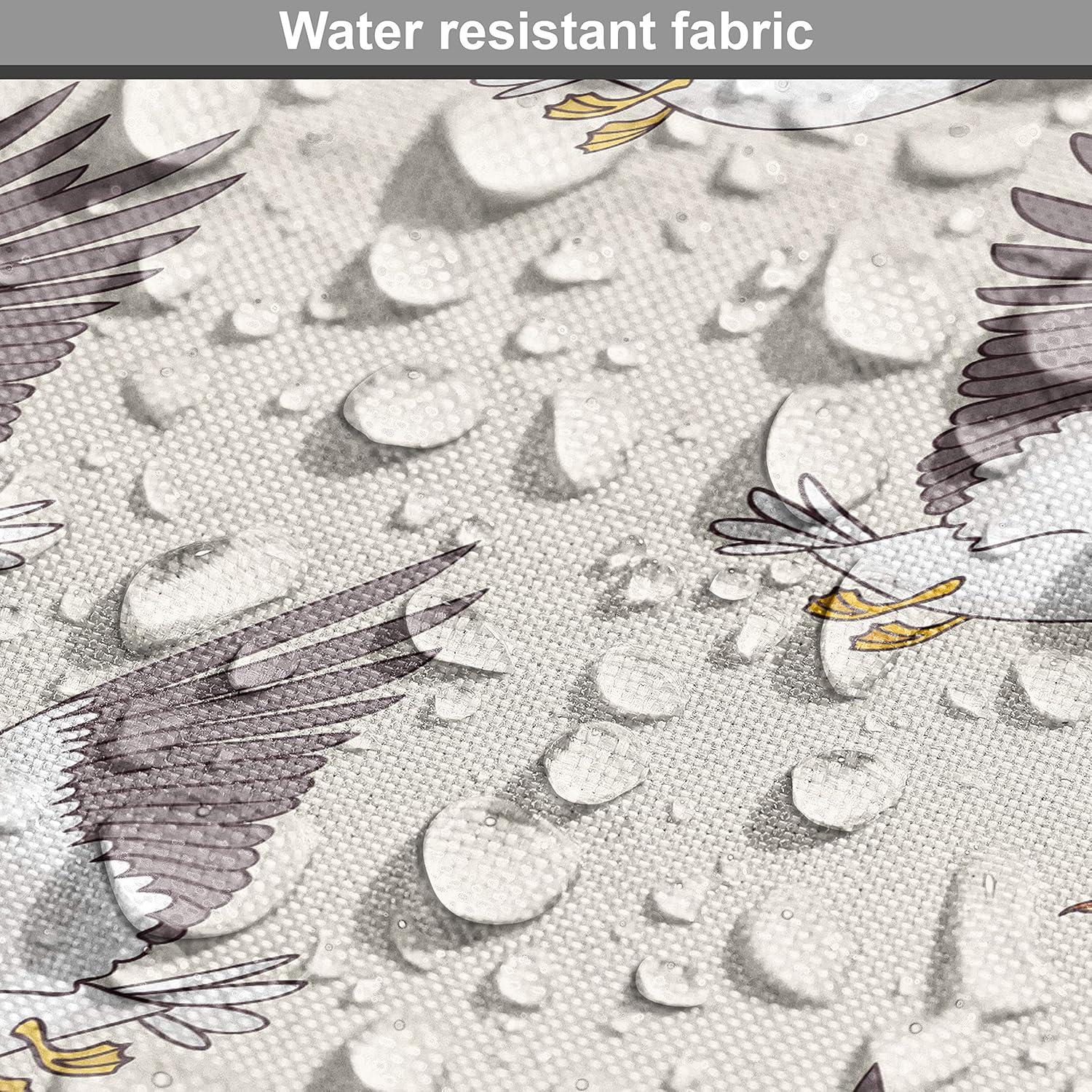 imageAmbesonne Bird Print Fabric by The Yard Cartoon Pattern with Flying Pelicans Decorative Fabric for Upholstery and Home Accents 1 Yard EggshellEggshell