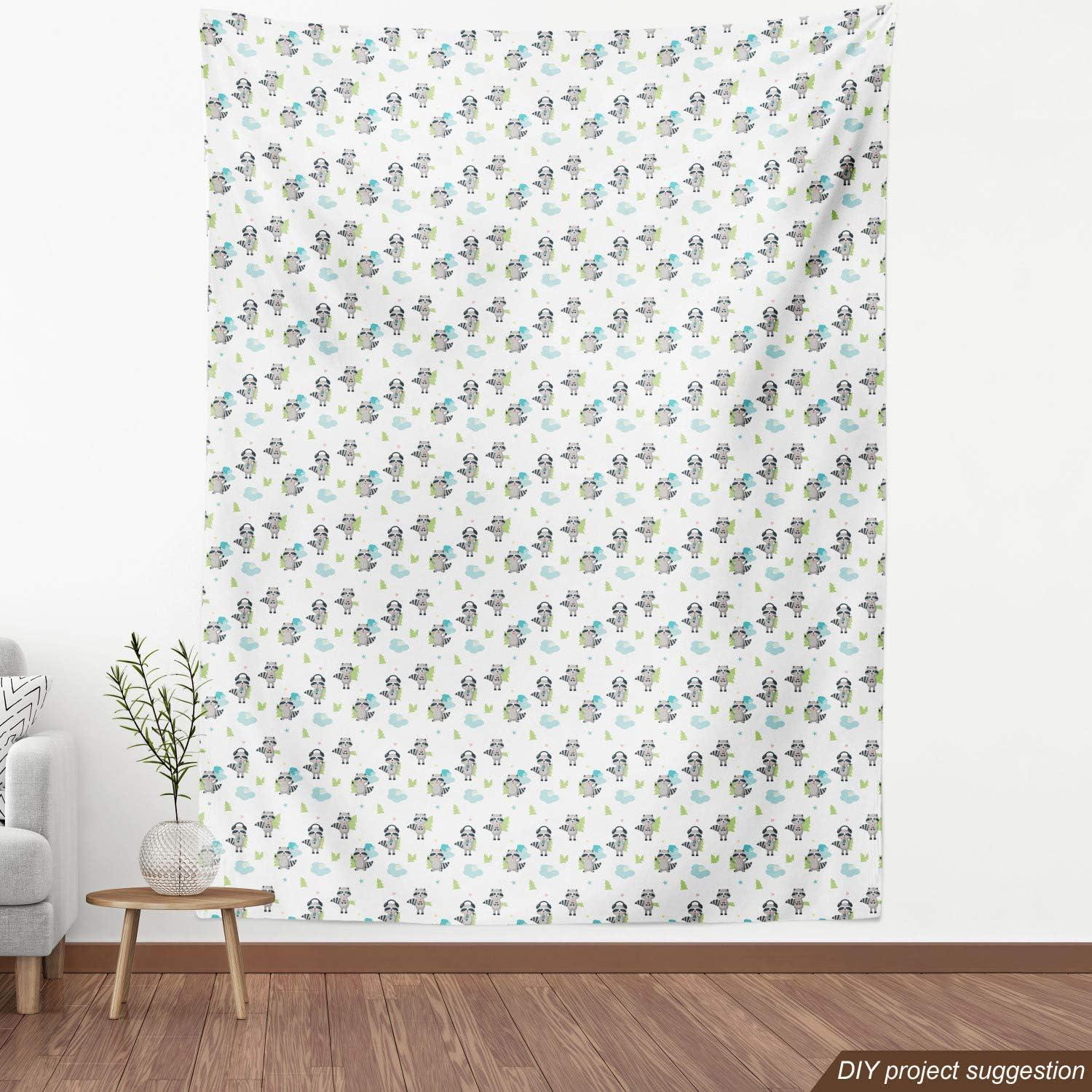 imageAmbesonne Bird Print Fabric by The Yard Cartoon Pattern with Flying Pelicans Decorative Fabric for Upholstery and Home Accents 1 Yard EggshellGrey Green